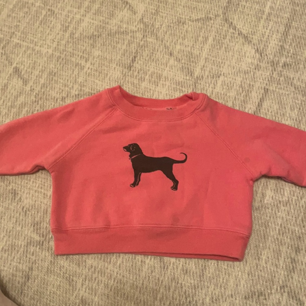 The Black Dog, size 0-6 months pink sweatshirt.